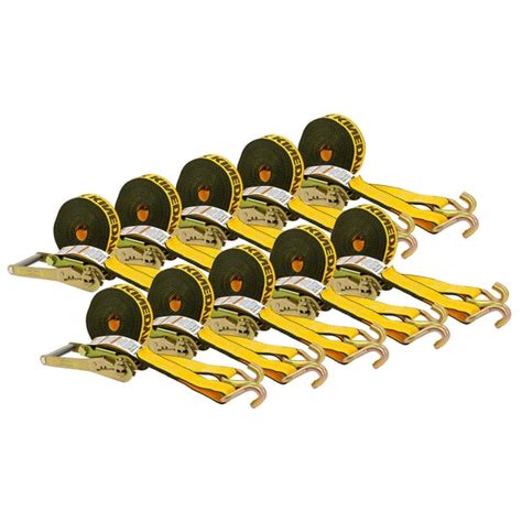 10 Pack Kinedyne 2 X 30 Yellow Ratchet Strap W Wire Hook Heavy