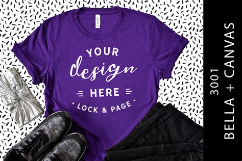 Mockup tshirt Bella Canvas 3001 mockup T-shirt mockup White background ...