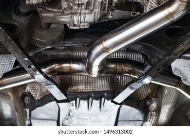 Fabrication Installation Stainless Steel Car Exhaust Stock Photo ...