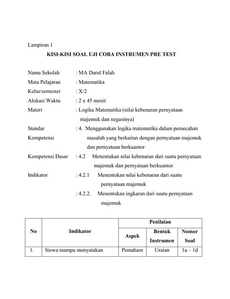 Contoh Soal Dan Pembahasan Logika Matematika Smk