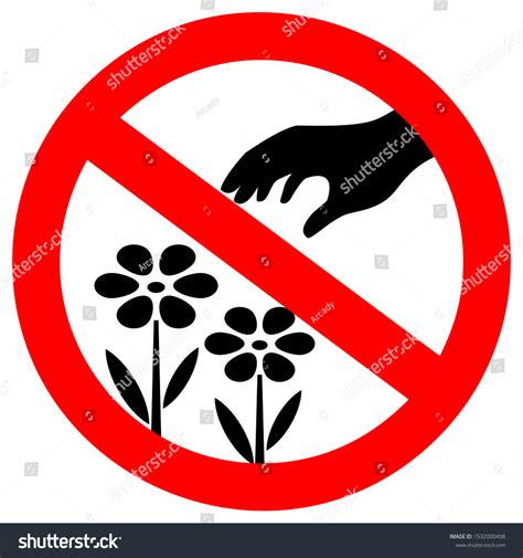 Do Not Pluck Flowers Vector Sign Stock Vector Royalty Free