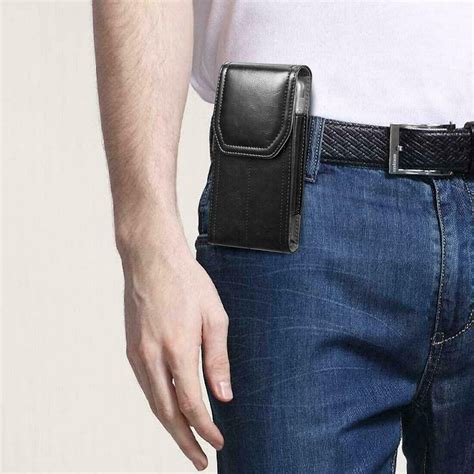 Vertical Leather Case Cover Pouch Holster With Belt Clip For Large Cell