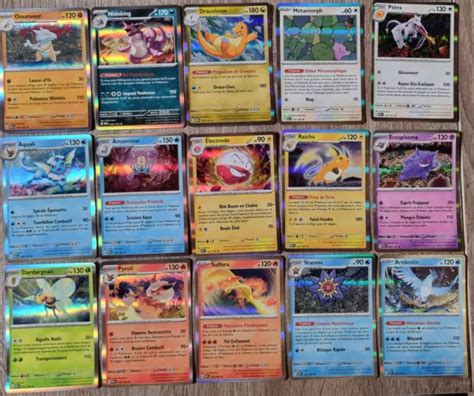 LOT DE 15 cartes Pokémon Holo Ecarlate et Violet EV03 5 MEW 151 Neuves