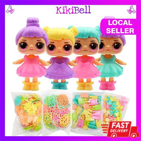 kids educational toy set children cute doll toys block toy accessories