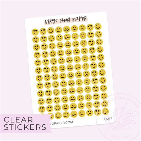 Clear Mood Emoji Stickers - Yellow