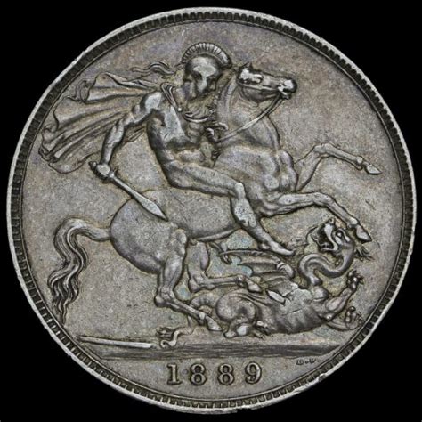 1889 Queen Victoria Jubilee Head Silver Crown GVF