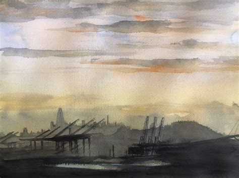 San Francisco Skyline Painting by Sriram Kuppuswamy | Saatchi Art