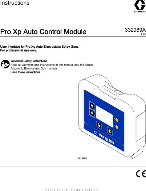 Graco 332989A Pro Xp Auto Control Module Users Manual 332989A Module