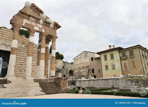 Roman ruins in Brescia stock image. Image of ruins, roman - 135391155