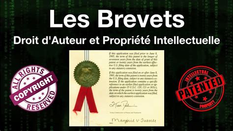 Les Brevets Droit D Auteur Et Propri T Intellectuelle Youtube