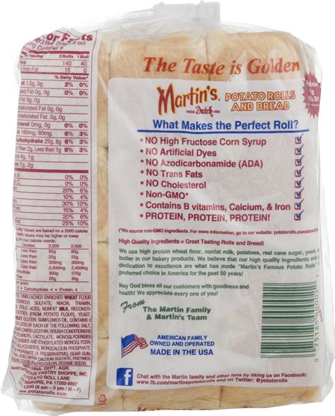 Martin S Famous Pastry Potato Bread 18 Oz Loaves