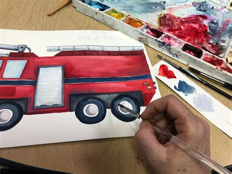 Fire Truck Wall Art Fire Truck Nursery Art Print Firemen Art | Etsy