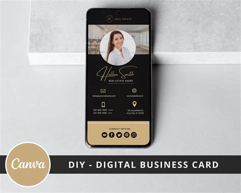 Editable Virtual Business Card Digital Business Card For Real Estate