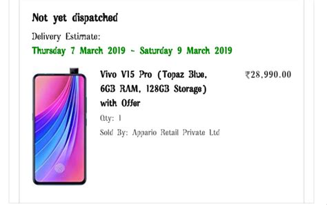 Bought Vivo V15 Pro World 1st 32 MP Pop Up Camera Smartphone