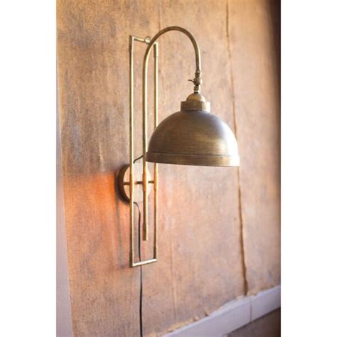 Kalalou Antique Gold One Light Metal Wall Light With Antique Brass