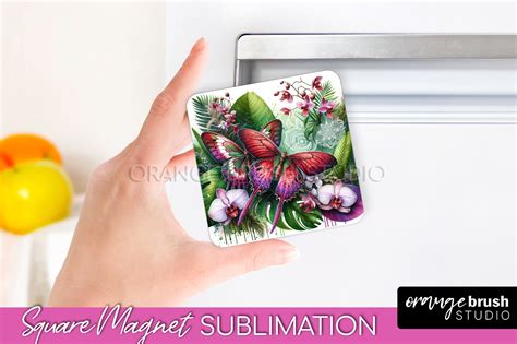 Butterfly Magnet Sublimation Summer Flowers Magnet Design By Orange