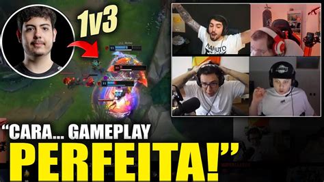 Streamers Reagindo A JOGADA 1v3 Do SuperCleber Contra LOUD YouTube