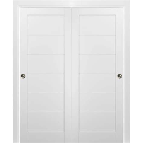 Sliding Closet Bypass Doors With Hardware Quadro 4115 White Silk Sturdy Rails Moldings Trims