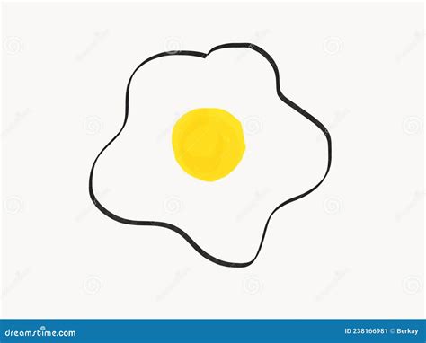 Fried Egg Isolated On White Background Fried Egg Illustration Trendy