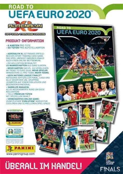 Panini Road To Euro 2020 Adrenalyn XL Trading Cards Stickers