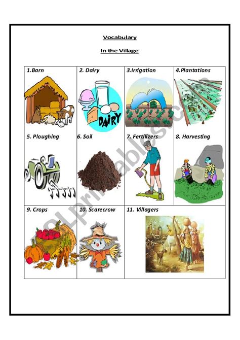 village - ESL worksheet by Tchr. Ghada