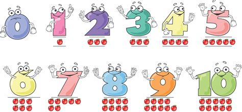 Cartoon colored numbers. Set icon smile emoji. 13431424 Vector Art at ...