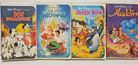 Disney Black Diamond Classics Vhs Lot Of Aladdin Jungle 45 Off