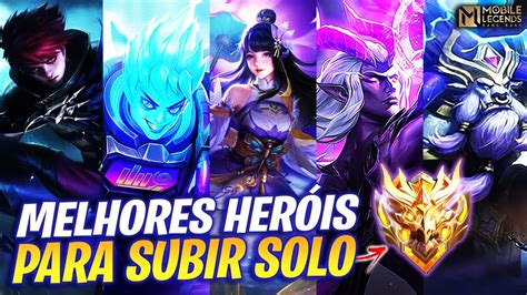 TOP 5 MELHORES HERÓIS de CADA LANE para SUBIR de ELO SOLO no MOBILE