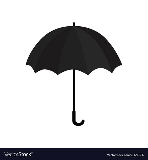 Black rain umbrella isolated on white background Vector Image