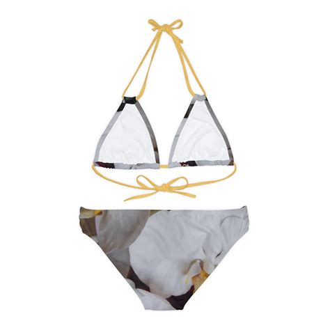 White Orchid Chicago Strappy Bikini Set AOP Etsy