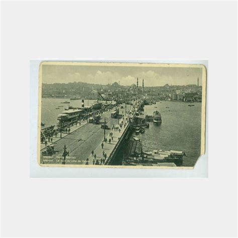 1927 İstanbul Galata Köprüsü Görünüş Kartpostal fotokart