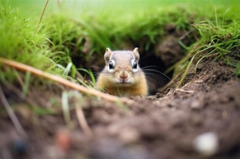 Premium Photo | Chipmunk inspecting burrow before winter sets in