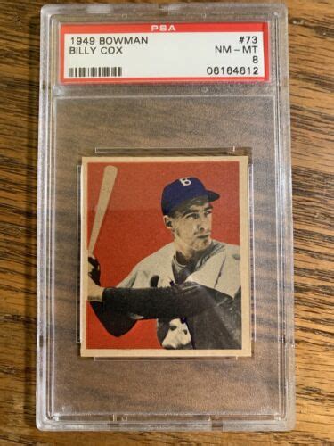 1949 Bowman 73 Billy Cox Dodgers RC PSA 8 NM MT EBay