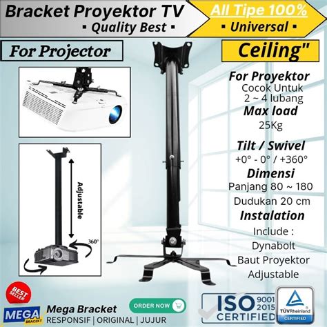 Jual Bracket Braket Breket Proyektor Gantung Plafon Ceiling Projector