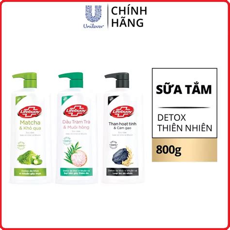 Sữa tắm Lifebuoy Detox và Bảo vệ khỏi vi khuẩn 800gr Chai Shopee