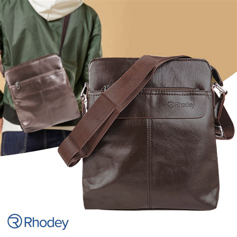 Rhodey Tas Selempang Pria Elegant Messenger Sling Bag Soft Pu Leather