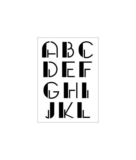 ART DECO 20s Alphabet Stencil 2 Inch 1920's Vintage Font Letters Sheet ...