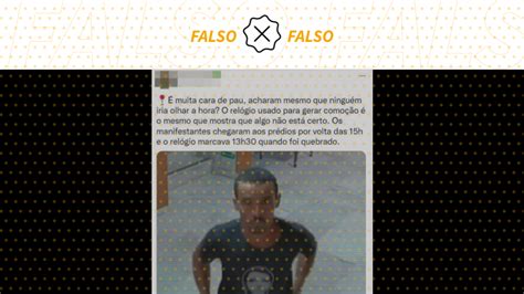 FALSO Relógio quebrado por golpistas estava parado há anos e horário