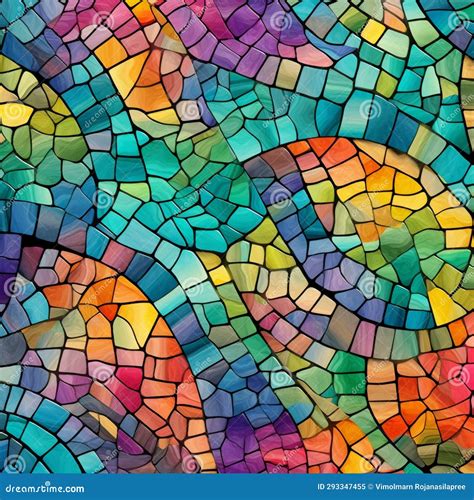 17 Seamless Pattern Of Colorful Mosaics Stock Illustration