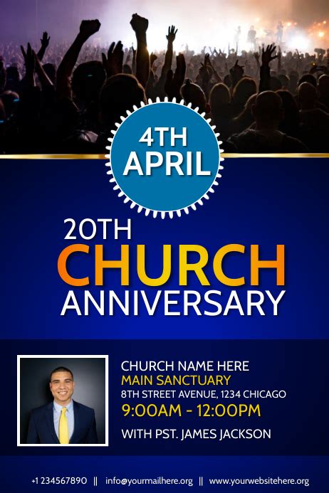 Church Anniversary Flyer Template Postermywall