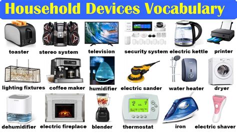 Interesting Household And Smart Devices Household Appliance Vocabulary English Speaking