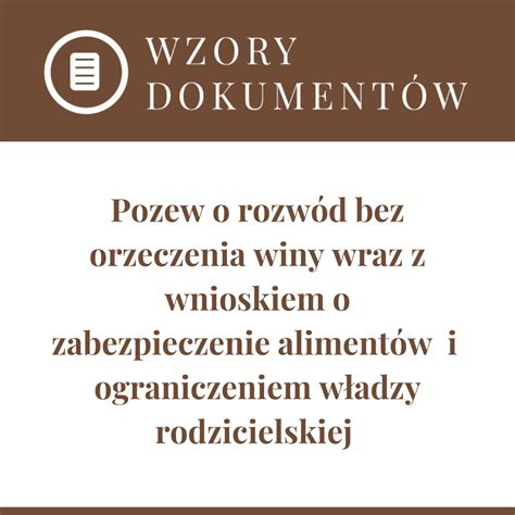 POZEW O ROZWÓD BEZ ORZECZENIA WINY WRAZ Z WNIOSKIEM O ZABEZPIECZENIE