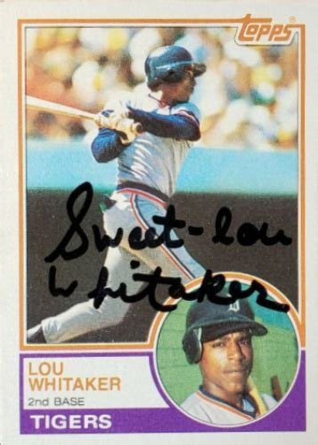 Lou Whitaker Autographs And Memorabilia Sports Baseball