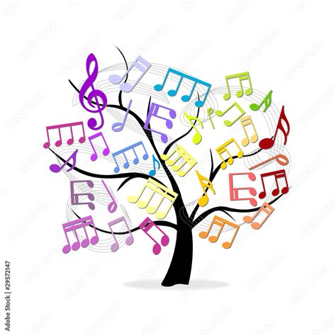 Arbol De Notas Musicales Vector De Stock Adobe Stock