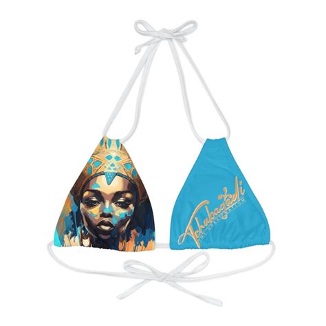 Tchabagadi Crown Bikini Top Light Blue Gold Tchabagadi