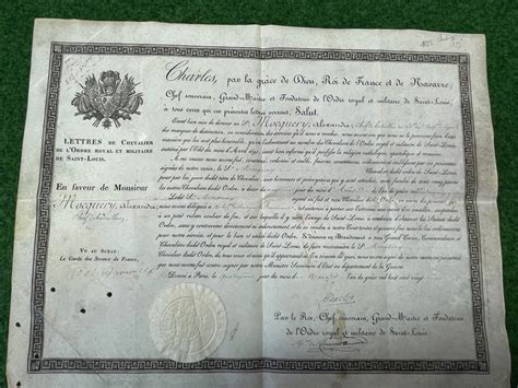 Proantic Brevet De Chevalier De L Ordre Royal Et Militaire De Saint L