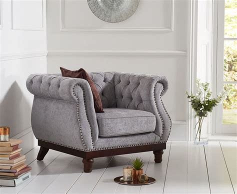 Stylish light grey plush velvet fabric armchair - Homegenies