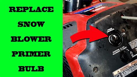 How To Replace The Primer Bulb On A Toro Snowblower YouTube