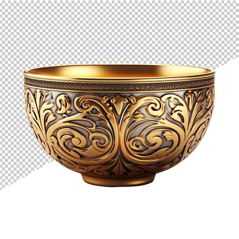 Premium PSD A Gold And Black Bowl With A Design On It