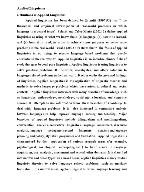 Applied Linguistics Course Master | PDF | Linguistics | Applied Linguistics